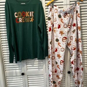 Cookie Crew Pajamas Set - Green and White Men’s size XL